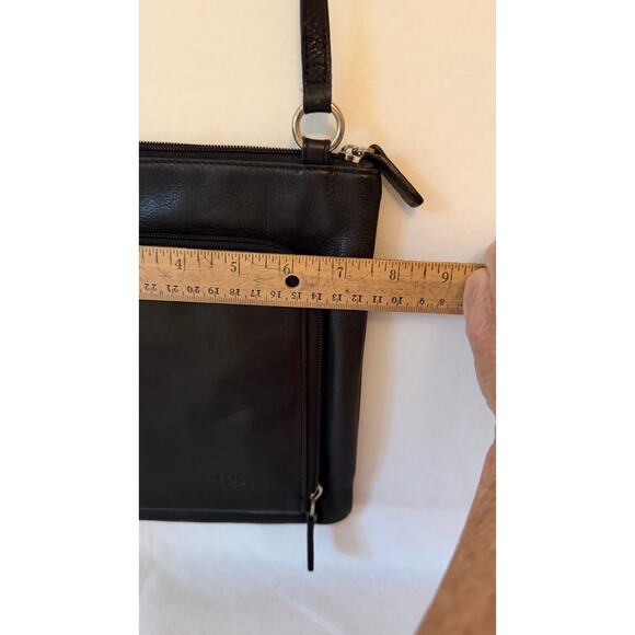 Fossil Black Leather Crossbody Bag - Picture 3 of 8